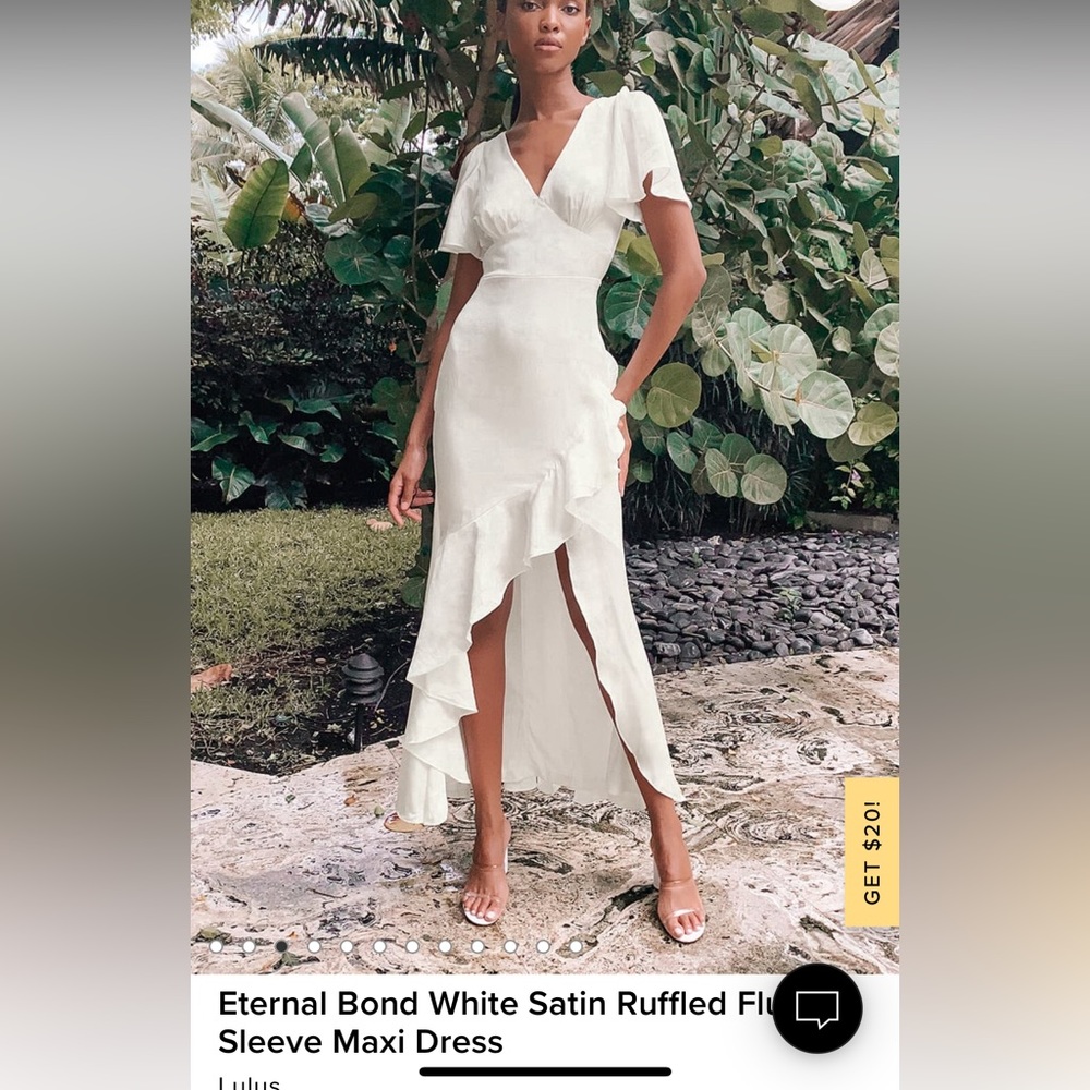 Lulus white satin dress